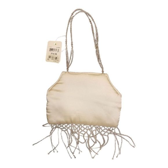 Macy's Women's Ivory Vintage Style Floral Snap Button Beaded Purse Small NWT - Picture 2 of 7